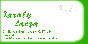 karoly lacza business card